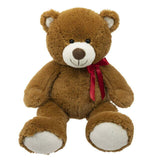 WAY TO CELEBRATE VALENTINE'S DAY GIFT 34 inch Jumbo Plush Brown Bear with Red Ribbon