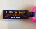 Push ‘N’ Pop Bubble Popper Fidget Toy, Stress Reducing Keychain, Pink/Orange Color, Pack of 12