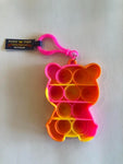 Push ‘N’ Pop Bubble Popper Fidget Toy, Stress Reducing Keychain, Pink/Orange Color, Pack of 12