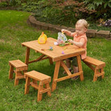 KidKraft Outdoor Picnic Table Set - Amber