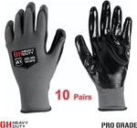 GH Heavy Duty All Purpose Work Gloves with Cut Resistant Palm 10 Pairs