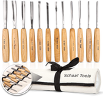 Schaaf Wood Carving Tools Set of 12 Chisels with Canvas Case