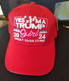 Yes, I'm A Trump Girl 2024 Get Over It! Adjustable Embroidered Cap Hat