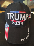 Trump 2024 Adjustable Embroidered Cap Hat