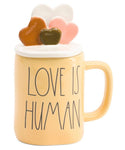 Rae Dunn Love Is Human Yellow Mug Valentine's Day Gift