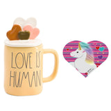 Rae Dunn Love Is Human Yellow Mug Valentine's Day Gift