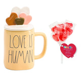 Rae Dunn Love Is Human Yellow Mug Valentine's Day Gift