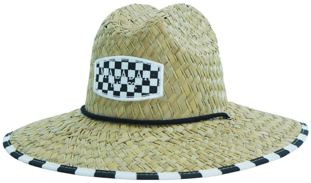 Checkerboard Sun Hat Straw Hat For Beach, Boating, Fishing, Walking, o –  Malabar Hat Company