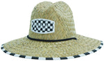 Checkerboard Men's Sun Hat Straw Hat For Beach, Boating, Fishing, Walking, or Hanging By The Pool