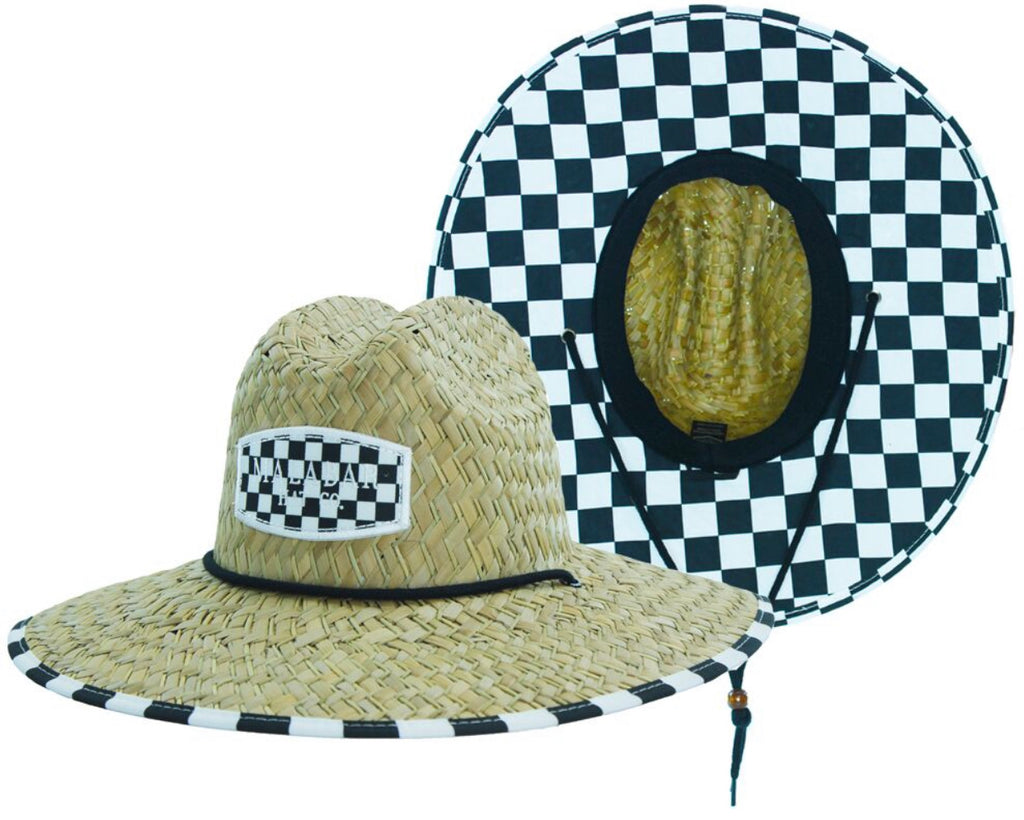 Checkerboard Men's Sun Hat Straw Hat For Beach, Boating, Fishing, Walk –  Malabar Hat Company