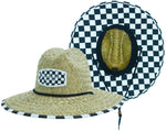 Checkerboard Men's Sun Hat Straw Hat For Beach, Boating, Fishing, Walking, or Hanging By The Pool