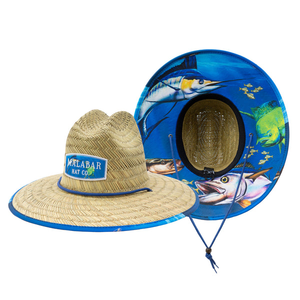 Mermaid Scales Woman Sun Hat Straw Hat For Beach, Boating, Fishing, Wa –  Malabar Hat Company