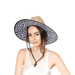 Leopard Print Sun Hat Straw Hat For Beach, Boating, Fishing, Walking, or Hanging By The Pool